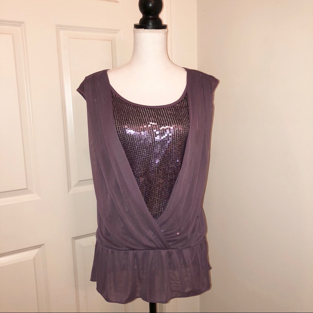 NWOT The Limited Size Med Plum/Purple Sequin Top